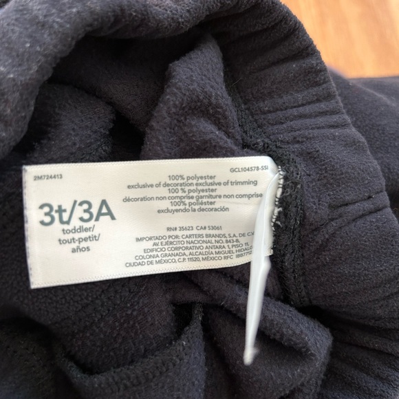 carters 3T fleece pants/joggers black - Picture 6 of 7